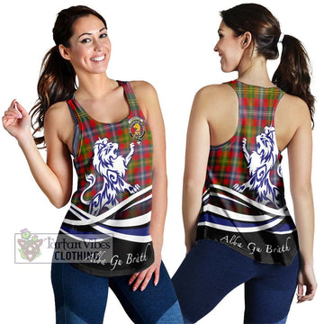 Forrester (Foster) Tartan Women's Racerback Tanks with Alba Gu Brath Regal Lion Emblem