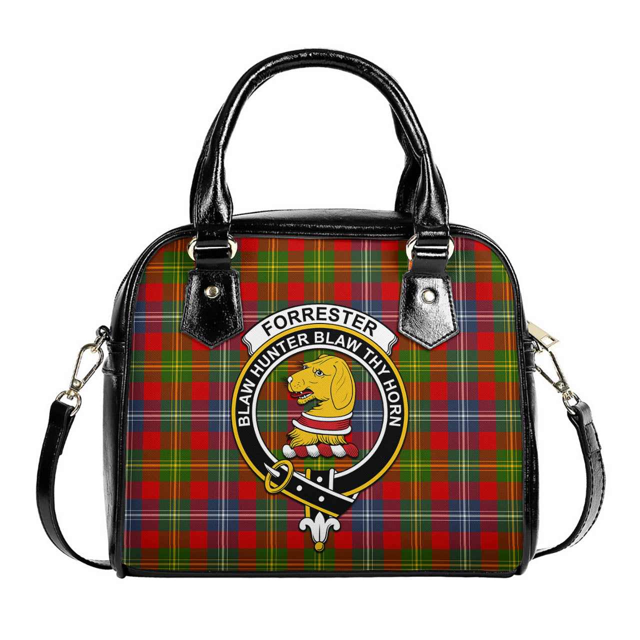 Forrester Tartan Shoulder Handbags with Family Crest One Size 6*25*22 cm - Tartanvibesclothing