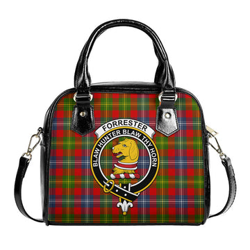 Forrester Modern Tartan Shoulder Handbags with Family Crest