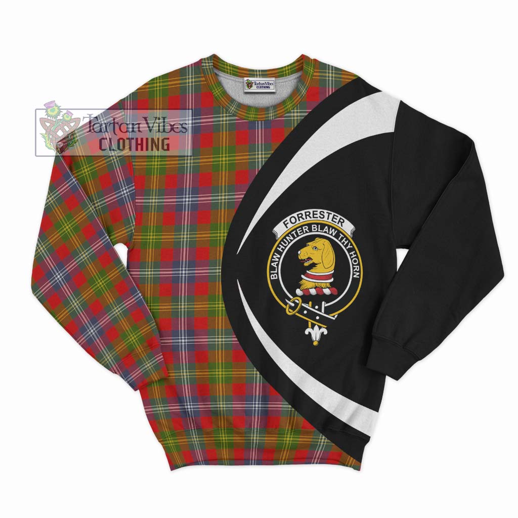 Forrester (Foster) Tartan Sweatshirt with Family Crest Circle Style Unisex - Tartan Vibes Clothing