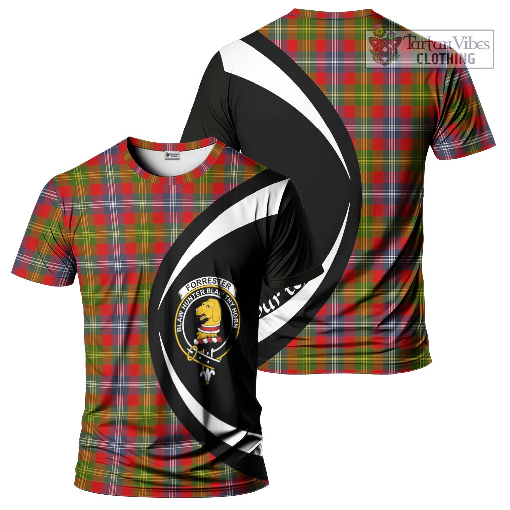 Tartan Vibes Clothing Forrester Tartan T-Shirt with Family Crest Circle Style