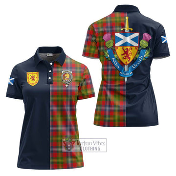 Forrester (Foster) Tartan Women's Polo Shirt Alba with Scottish Lion Royal Arm Half Style