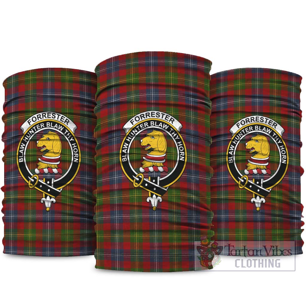 Forrester Tartan Neck Gaiters, Tartan Bandanas, Tartan Head Band with Family Crest