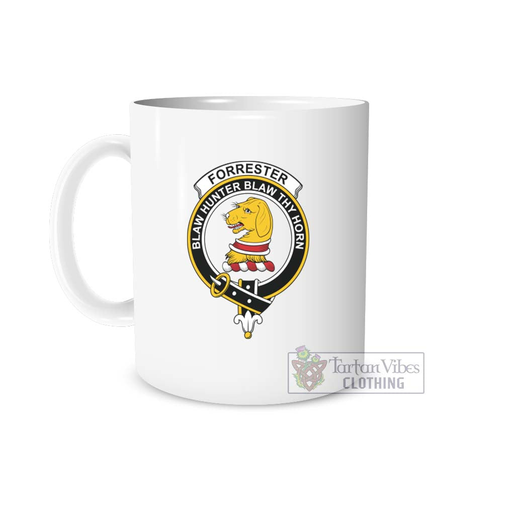 Forrester (Foster) Family Crest Ceramic Mug White - 2D-tartanvibesclothing