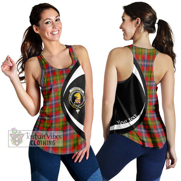 Forrester (Foster) Tartan Women's Racerback Tanks with Family Crest Circle Style