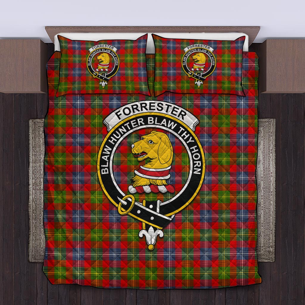 Forrester Modern Tartan Quilt Bed Set with Family Crest Twin - Tartan Vibes Clothing