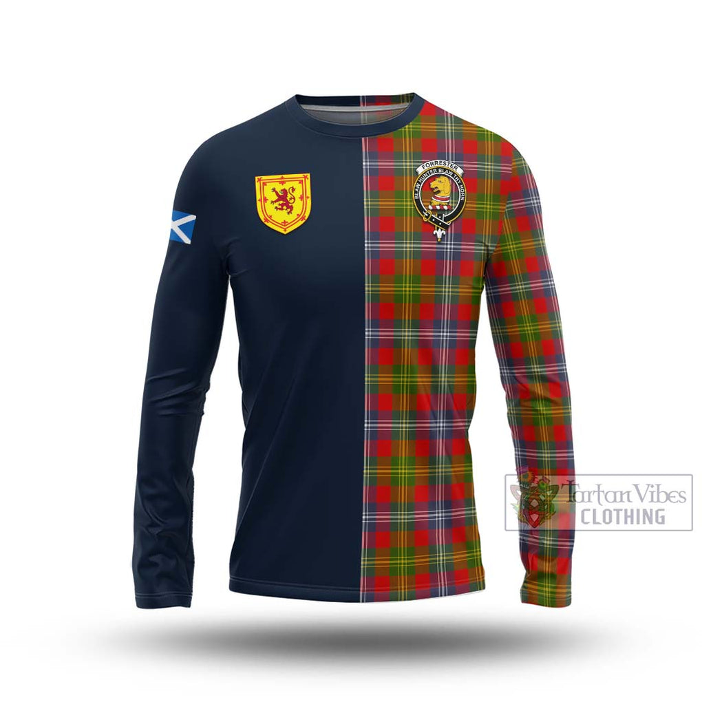 Tartan Vibes Clothing Forrester Tartan Long Sleeve T-Shirt with Scottish Lion Royal Arm Half Style