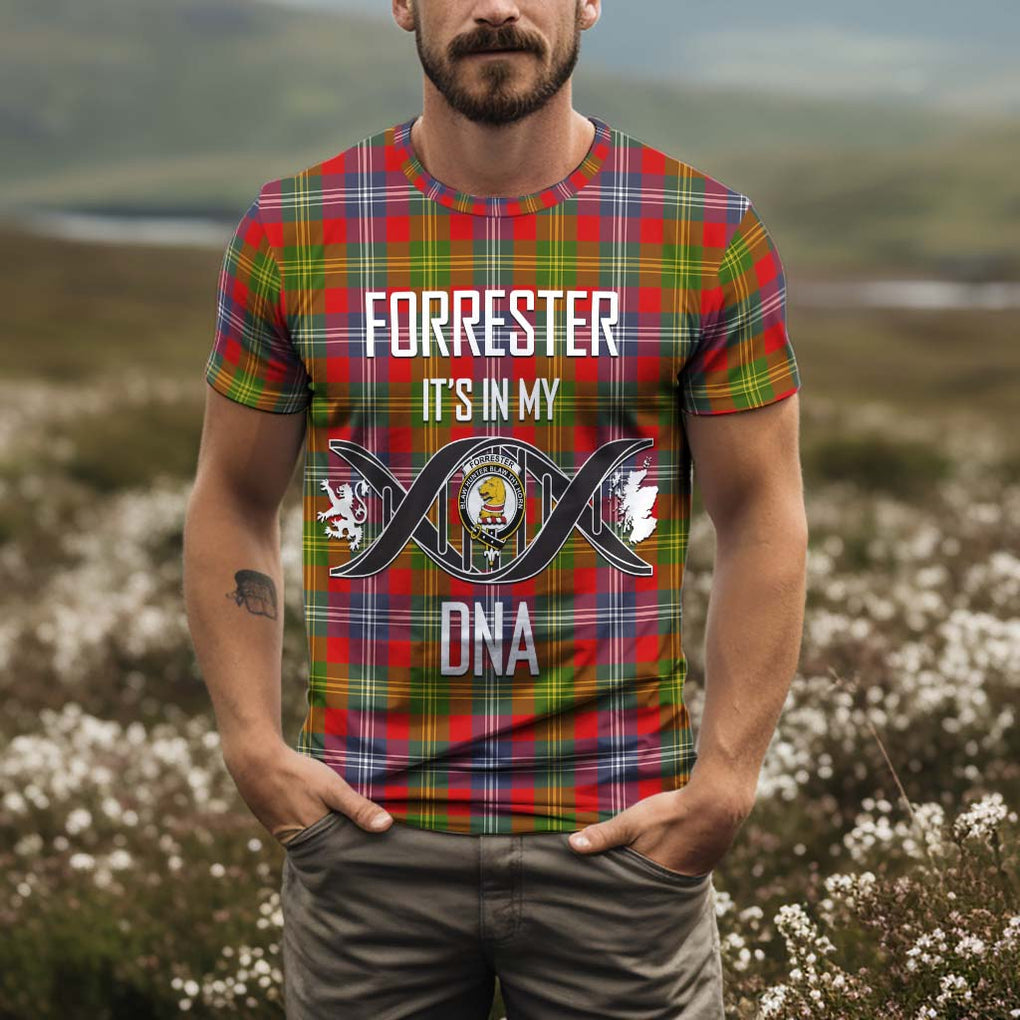 Forrester (Foster) Tartan T-Shirt with Family Crest DNA In Me Style Kid's Shirt - Tartan Vibes Clothing