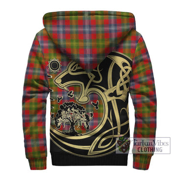 Forrester (Foster) Tartan Sherpa Hoodie with Family Crest Celtic Wolf Style