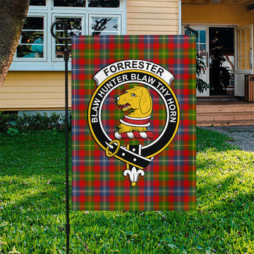 Forrester Modern Tartan Flag with Family Crest