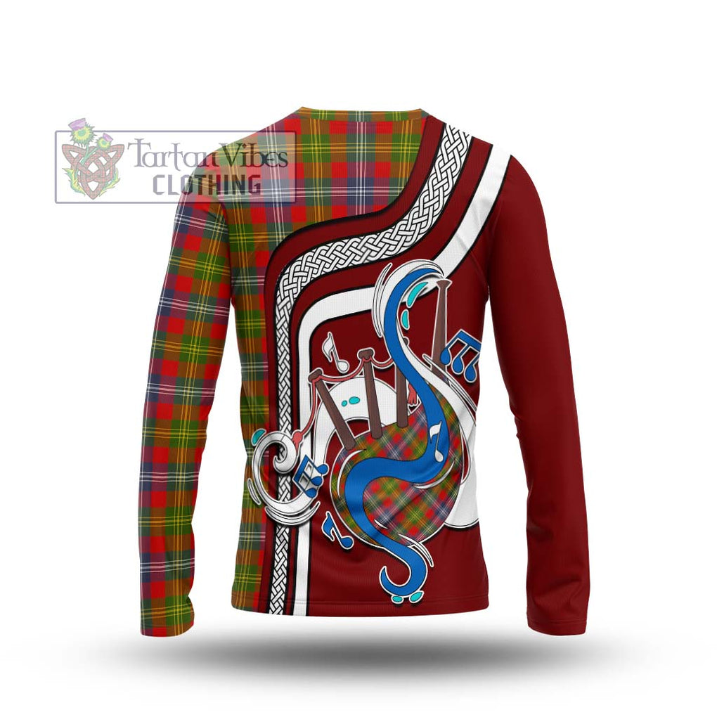 Tartan Vibes Clothing Forrester Tartan Long Sleeve T-Shirt with Epic Bagpipe Style