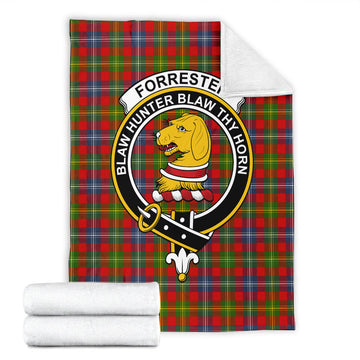 Forrester Modern Tartan Blanket with Family Crest