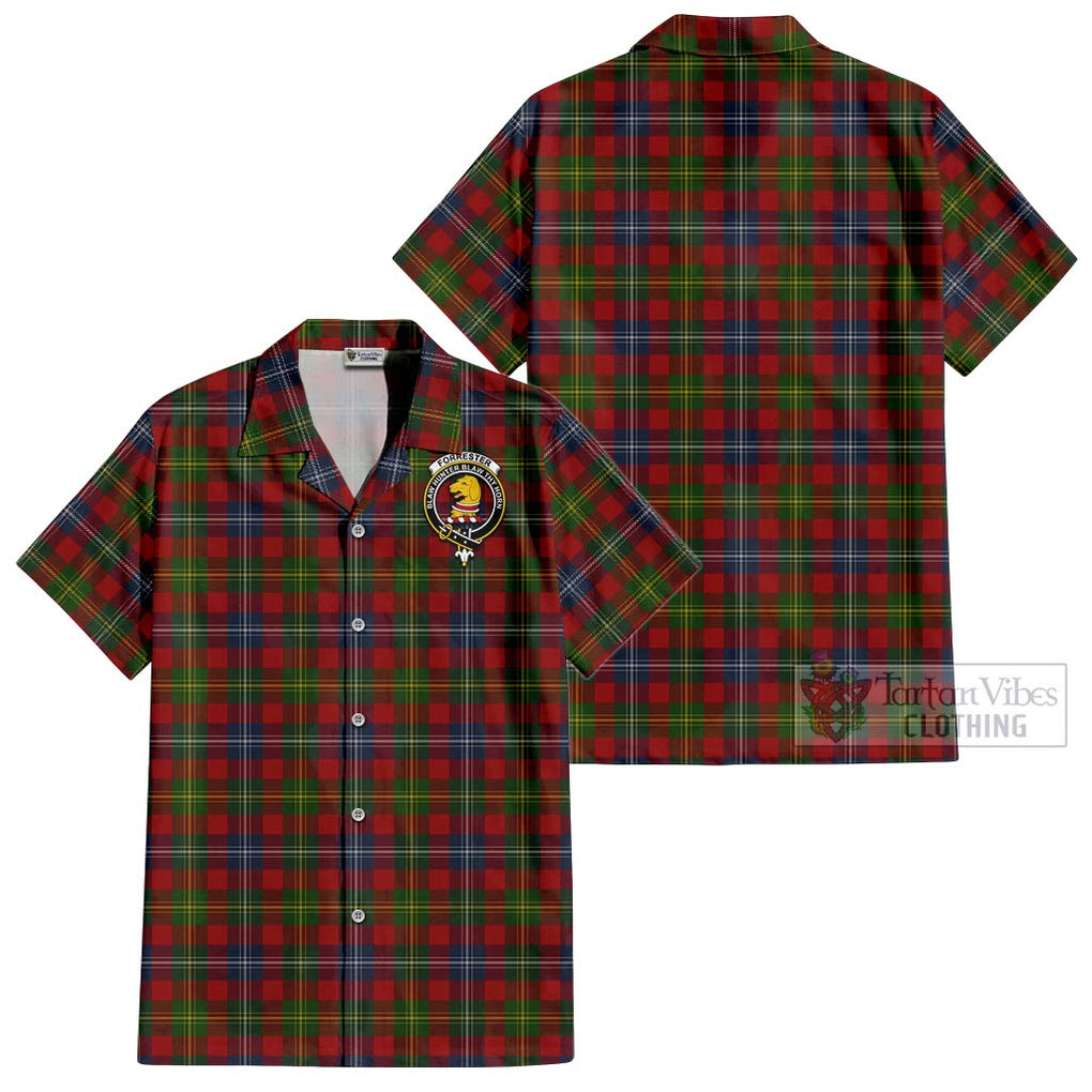 Forrester (Foster) Tartan Cotton Hawaiian Shirt with Family Crest Kid - Tartan Vibes Clothing