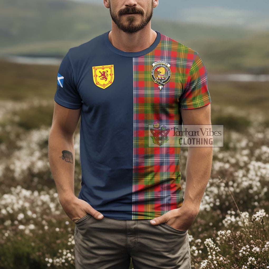 Tartan Vibes Clothing Forrester Tartan T-Shirt Alba with Scottish Lion Royal Arm Half Style