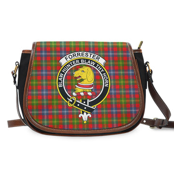 Forrester Modern Tartan Saddle Bag with Family Crest