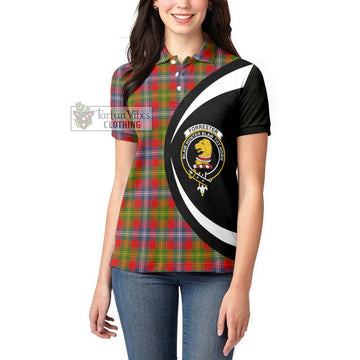 Forrester (Foster) Tartan Women's Polo Shirt with Family Crest Circle Style