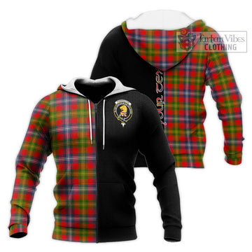 Forrester (Foster) Tartan Knitted Hoodie with Family Crest and Half Of Me Style