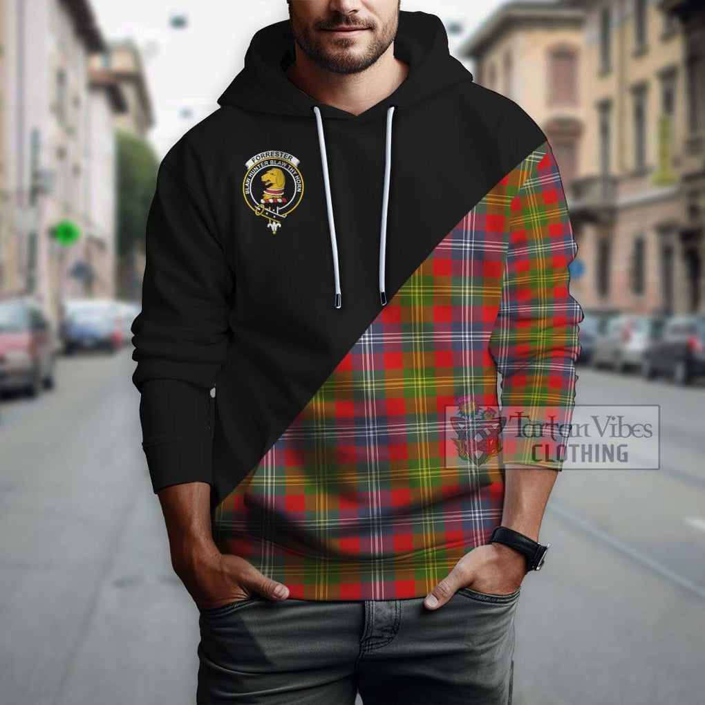 Forrester (Foster) Tartan Hoodie with Family Crest and Military Logo Style - Tartanvibesclothing Shop