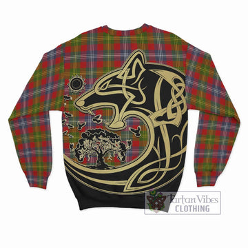 Forrester (Foster) Tartan Sweatshirt with Family Crest Celtic Wolf Style