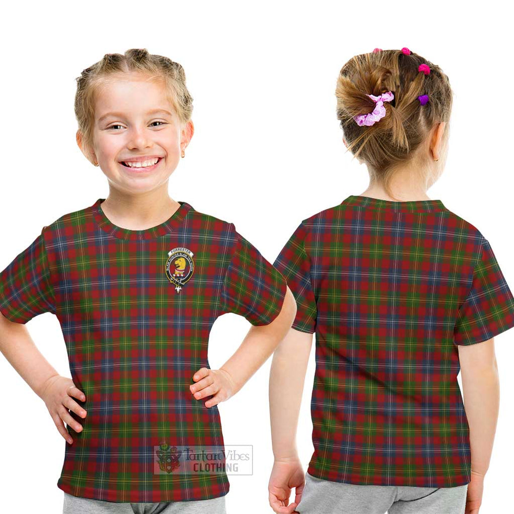 Forrester (Foster) Tartan Kid T-Shirt with Family Crest - Tartan Vibes Clothing