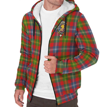 Forrester Modern Tartan Sherpa Hoodie with Family Crest