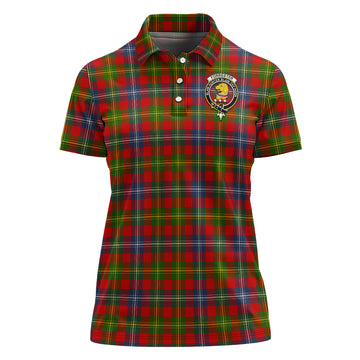 Forrester Modern Tartan Polo Shirt with Family Crest For Women