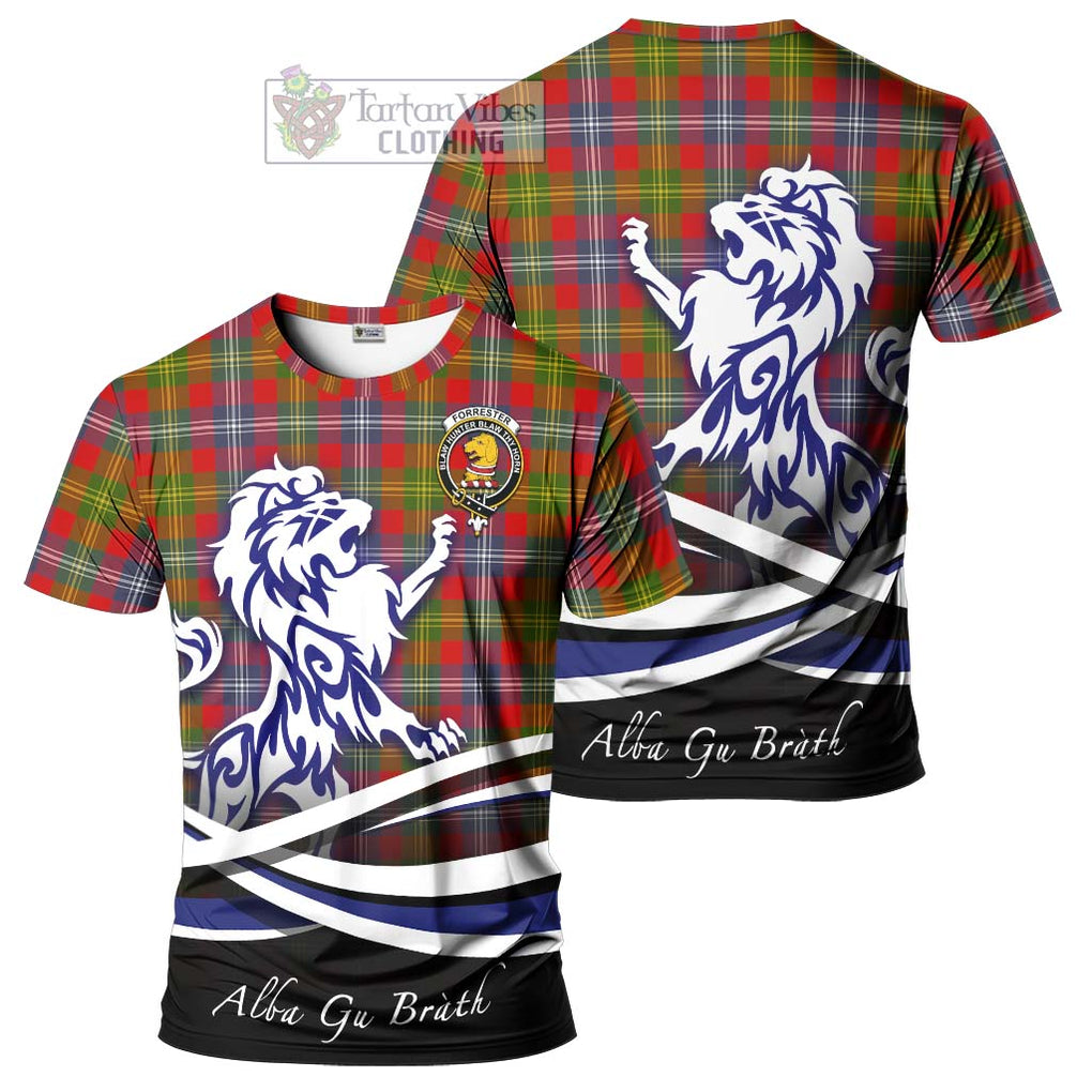 Tartan Vibes Clothing Forrester Tartan Cotton T-shirt with Alba Gu Brath Regal Lion Emblem