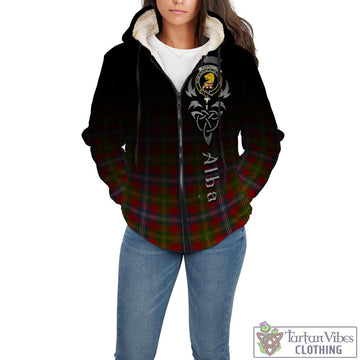 Forrester Modern Tartan Sherpa Hoodie Featuring Alba Gu Brath Family Crest Celtic Inspired