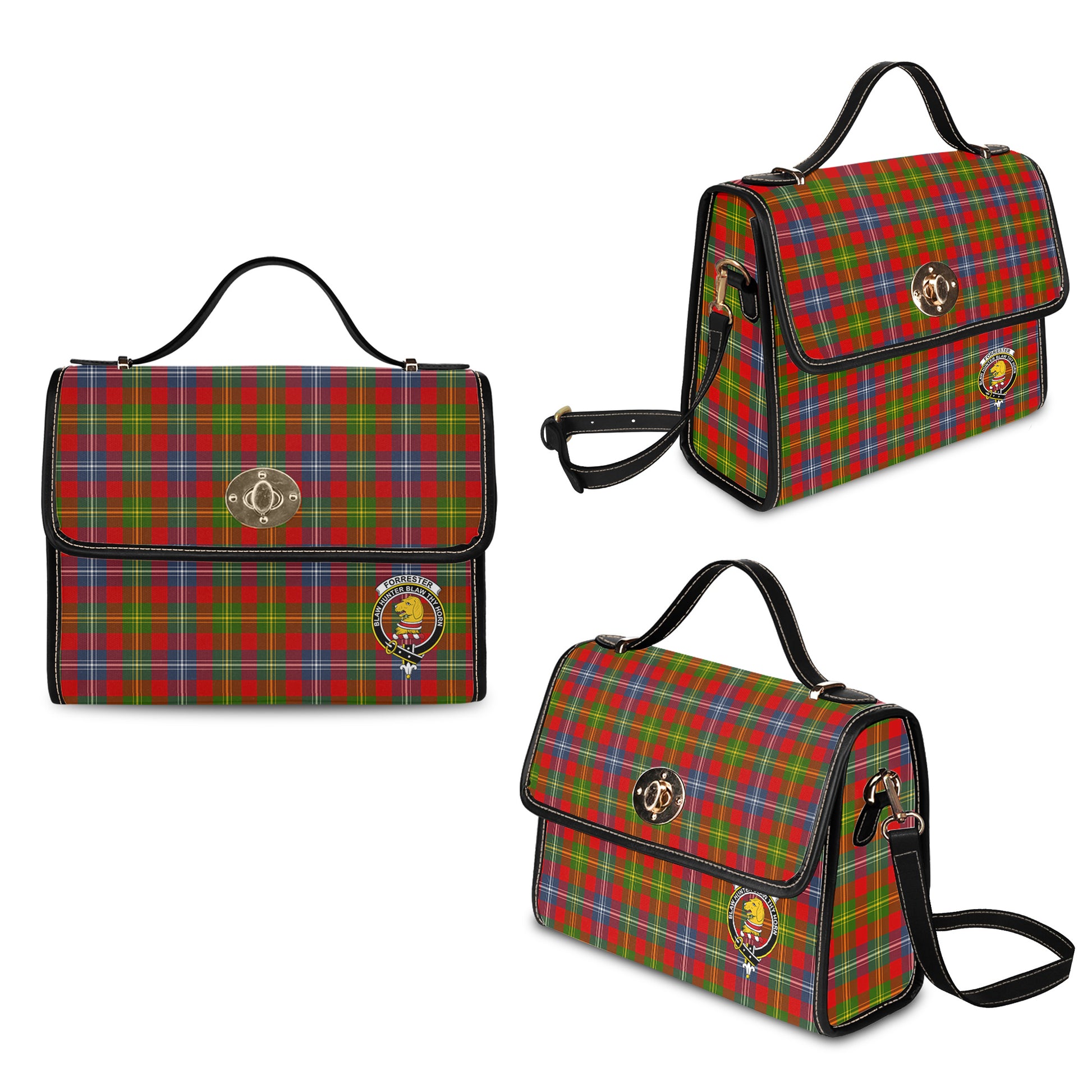 forrester-tartan-leather-strap-waterproof-canvas-bag-with-family-crest