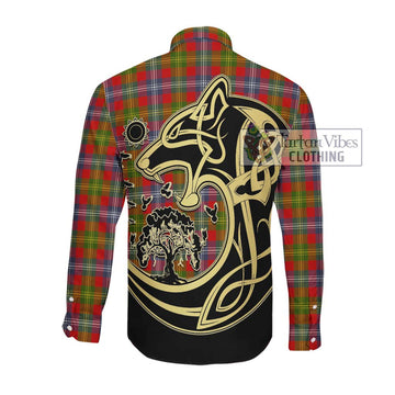 Forrester (Foster) Tartan Long Sleeve Button Shirt with Family Crest Celtic Wolf Style