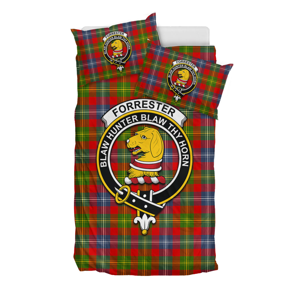 Forrester Modern Tartan Bedding Set with Family Crest - Tartan Vibes Clothing