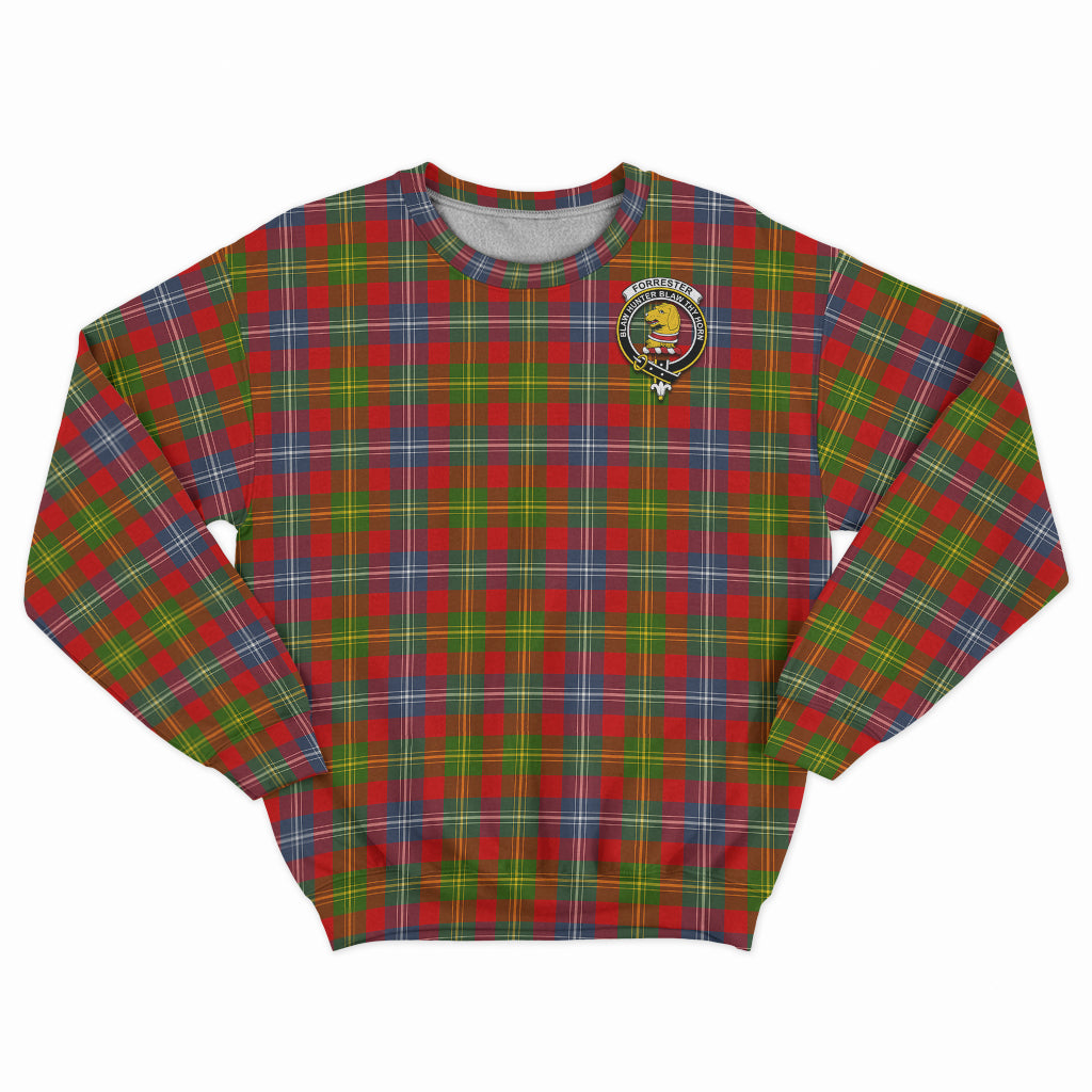 Forrester Modern Tartan Sweatshirt with Family Crest - Tartan Vibes Clothing