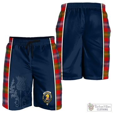 Forrester Modern Tartan Men's Shorts with Family Crest and Scottish Thistle Vibes Sport Style