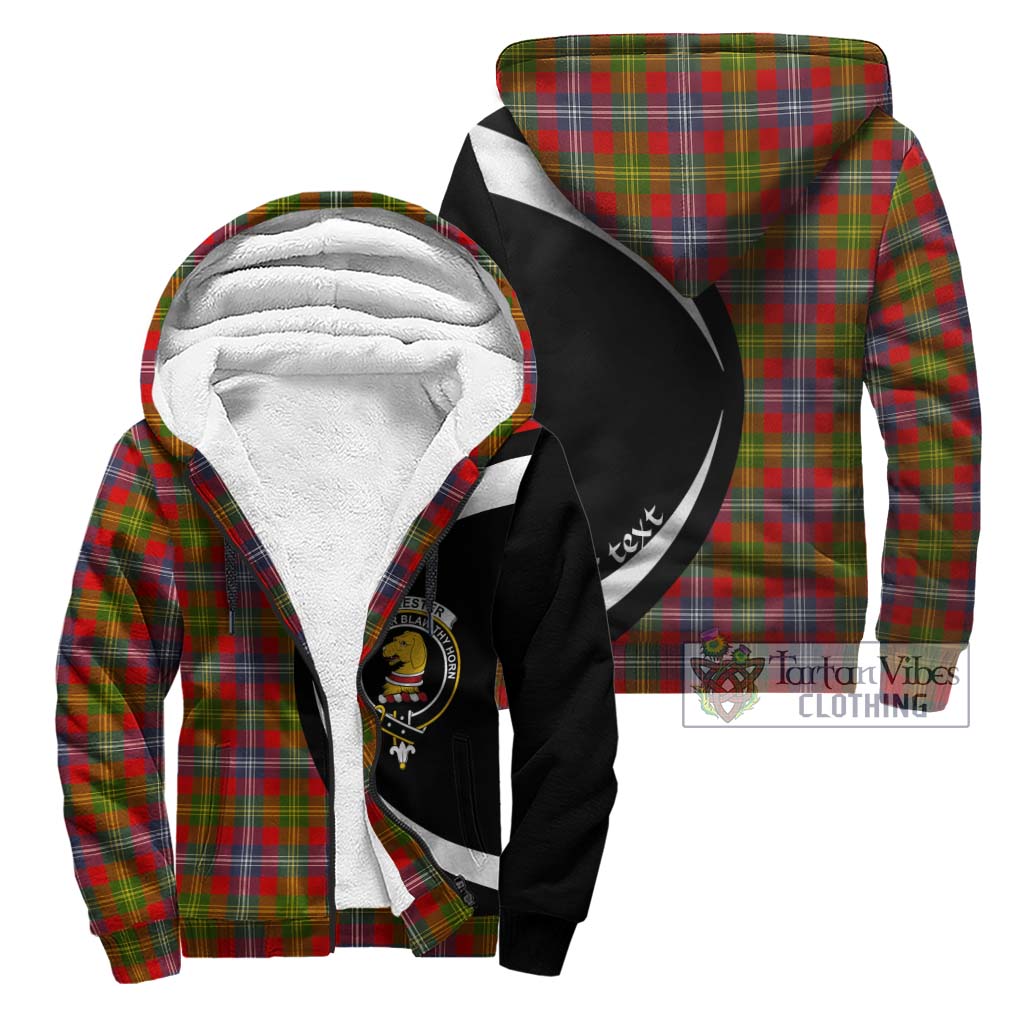 Forrester (Foster) Tartan Sherpa Hoodie with Family Crest Circle Style Unisex - Tartan Vibes Clothing