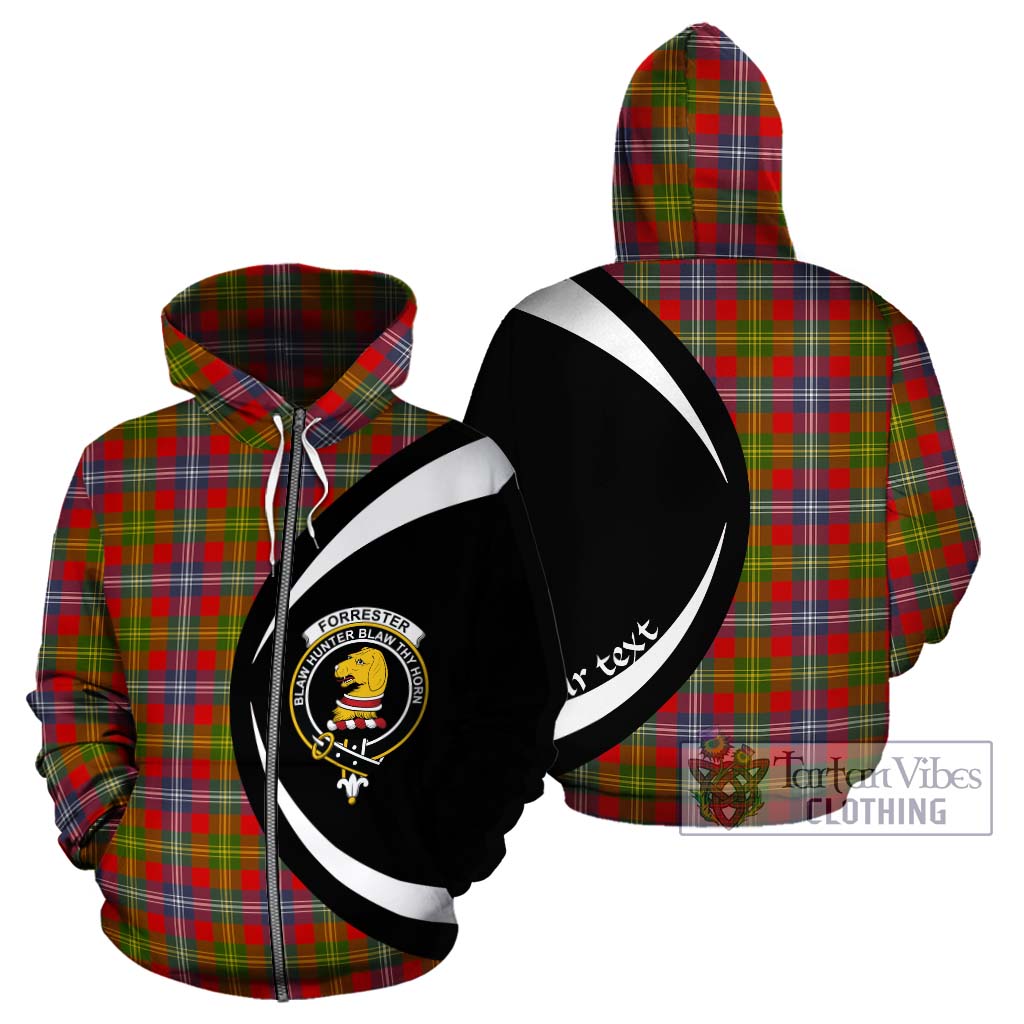 Tartan Vibes Clothing Forrester Tartan Hoodie with Family Crest Circle Style