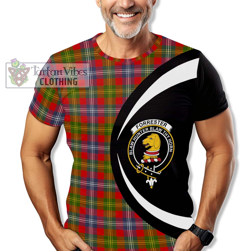 Tartan Vibes Clothing Forrester Tartan T-Shirt with Family Crest Circle Style