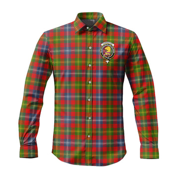 Forrester Modern Tartan Long Sleeve Button Up Shirt with Family Crest