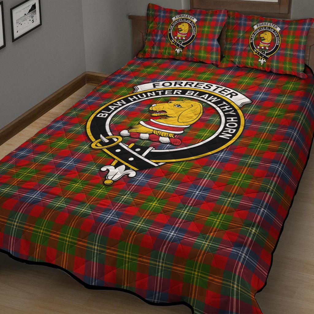 Forrester Modern Tartan Quilt Bed Set with Family Crest - Tartan Vibes Clothing