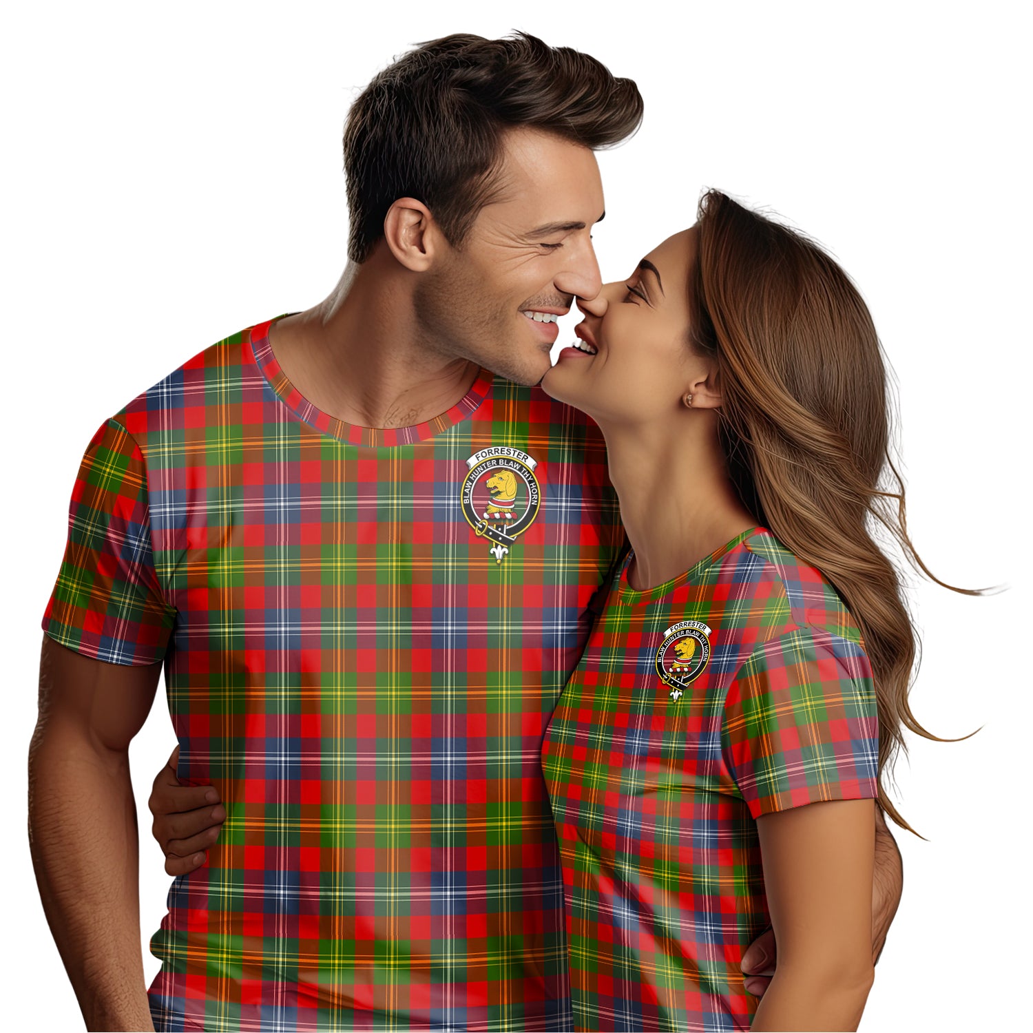 Forrester Modern Tartan T-Shirt with Family Crest - Tartan Vibes Clothing