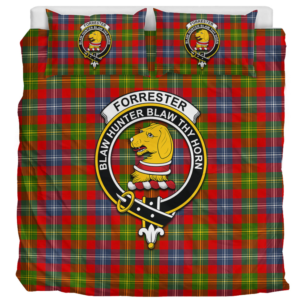 Forrester Modern Tartan Bedding Set with Family Crest UK Bedding Set UK Super King 104*94 inch - Tartan Vibes Clothing