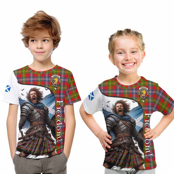 Forrester (Foster) Crest Tartan Kid T-Shirt Inspired by the Freedom of Scottish Warrior