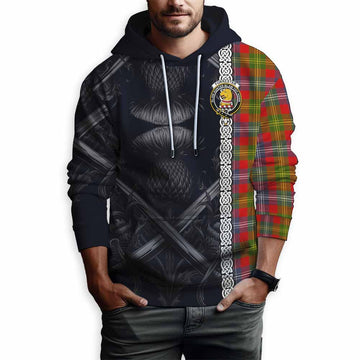 Forrester (Foster) Tartan Hoodie with Family Crest Cross Sword Thistle Celtic Vibes