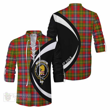 Forrester (Foster) Tartan Ghillie Kilt Shirt with Family Crest Circle Style