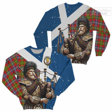 Forrester (Foster) Tartan Sweatshirt with Family Crest Scottish Bagpiper Vibes