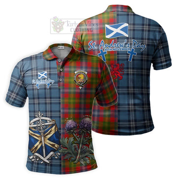 Forrester (Foster) Tartan Polo Shirt Happy St. Andrew's Day Half Tartan Style