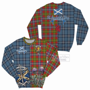 Forrester (Foster) Tartan Sweatshirt Happy St. Andrew's Day Half Tartan Style