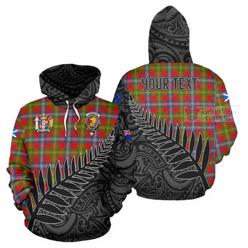 Forrester (Foster) Crest Tartan Hoodie with New Zealand Silver Fern Half Style