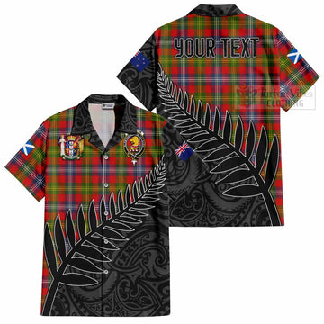 Forrester (Foster) Crest Tartan Short Sleeve Button Shirt with New Zealand Silver Fern Half Style