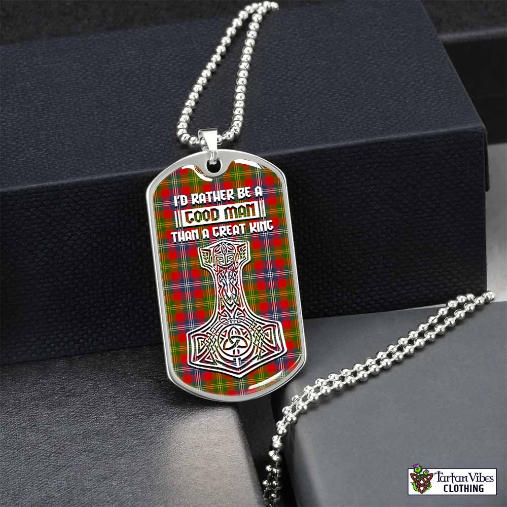 Tartan Vibes Clothing Forrester (Foster) Tartan Dog Tag Necklace Viking Mjolnir Style