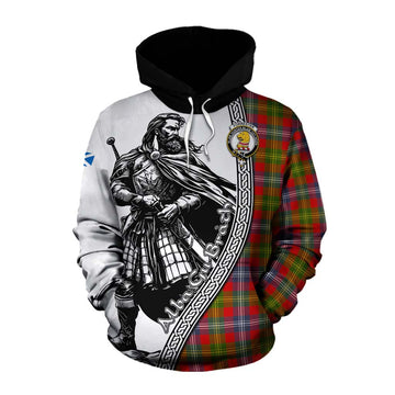 Forrester (Foster) Tartan Clan Crest Cotton Hoodie with Highlander Warrior Celtic Style